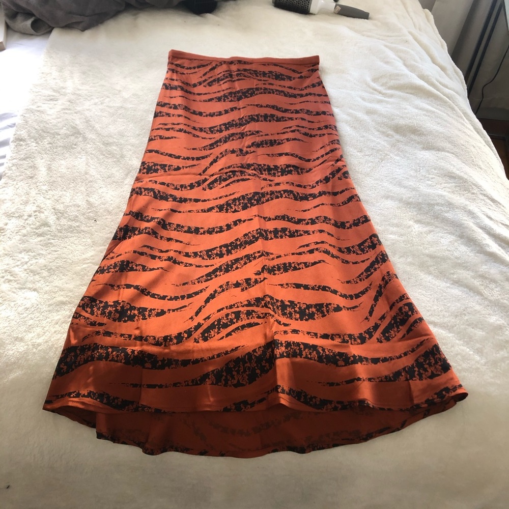 Orange and Black Zebra Print Skirt